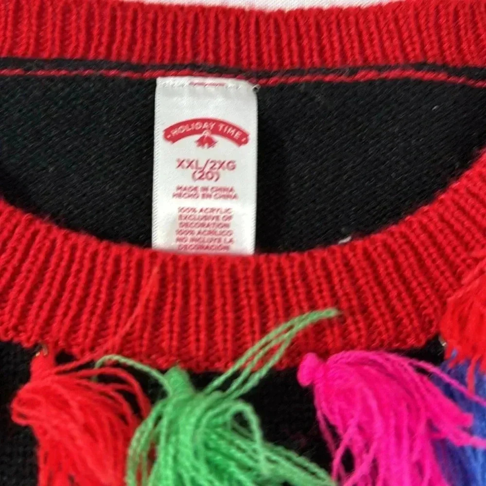 Christmas, Holiday, ugly sweater, llama, black and red size extra extra large/20 - Picture 3 of 7